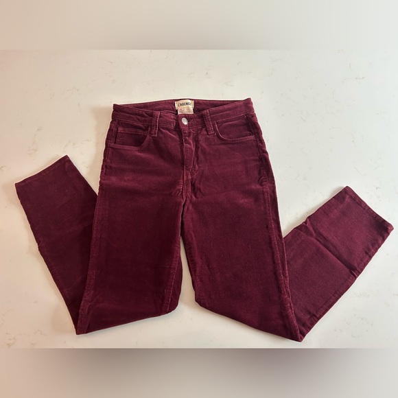 L'AGENCE Margot Deep Burgundy Skinny Jeans - Picture 1 of 5